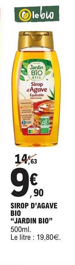 SIROP D'AGAVE BIO "JARDIN BIO"