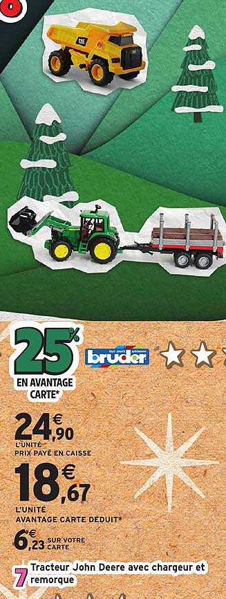 Tracteur John Deere avec chargeur et remorque