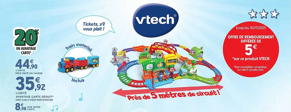 Train motorisé Vtech - Près de 5 mètres de circuit !
