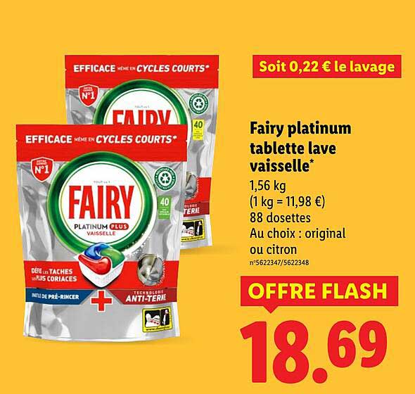 Fairy platinum tablette lave vaisselle*