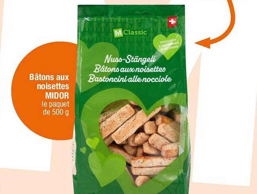 Bâtons aux noisettes MIDOR