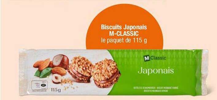 Biscuits Japonais M-CLASSIC le paquet de 115 g