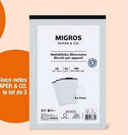 Blocs-notes PAPER & CO. le lot de 3