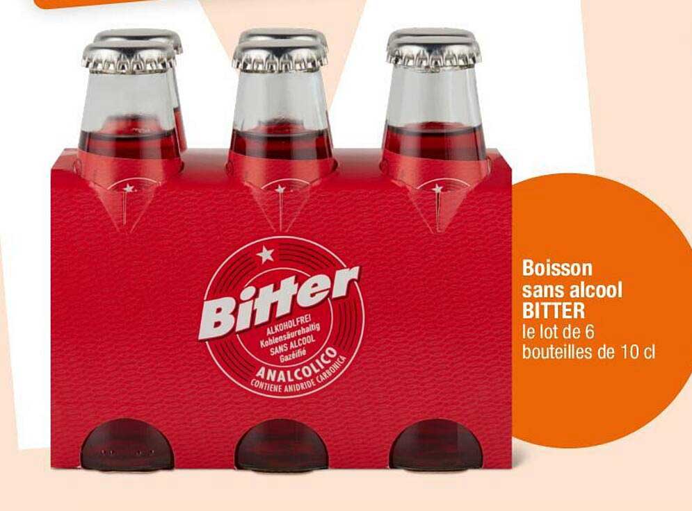 Boisson sans alcool BITTER le lot de 6 bouteilles de 10 cl
