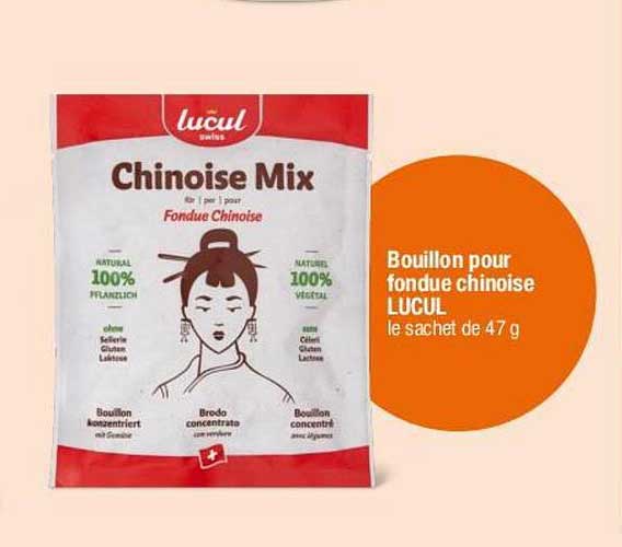 Bouillon pour fondue chinoise LUCUL le sachet de 47 g