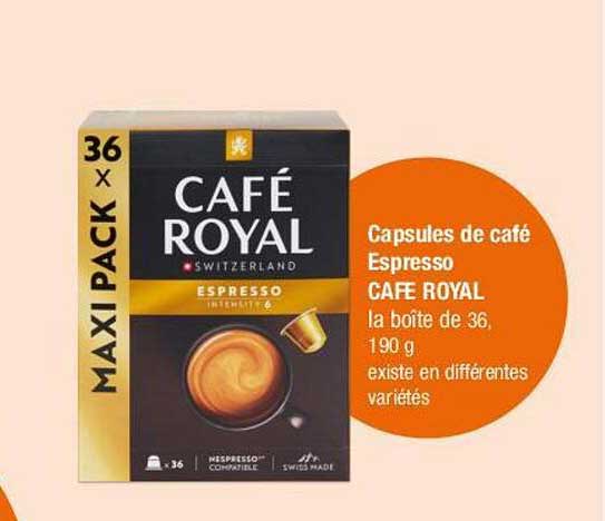 Capsules de café Espresso CAFÉ ROYAL