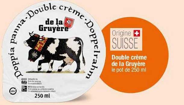 Double crème de la Gruyère le pot de 250 ml