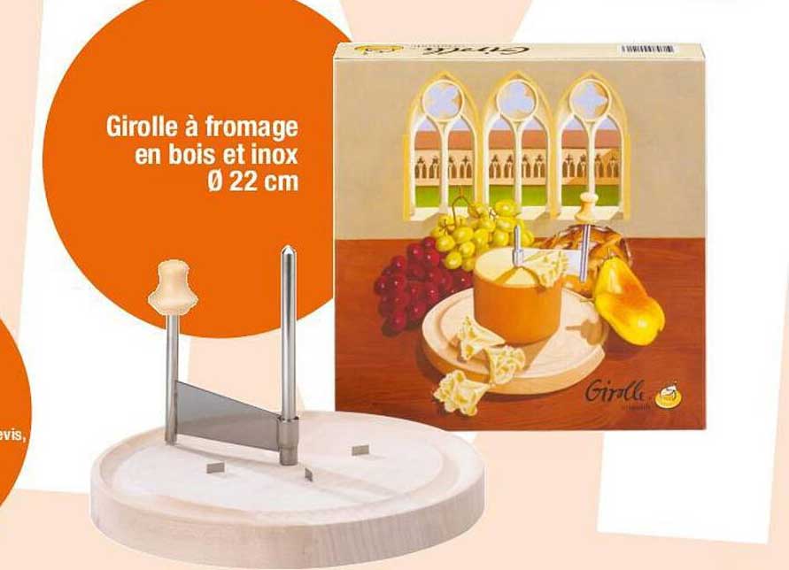 Girolle à fromage en bois et inox Ø 22 cm