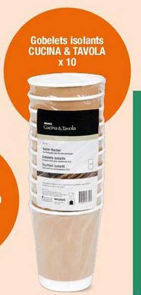 Gobelets isolants CUCINA & TAVOLA x 10