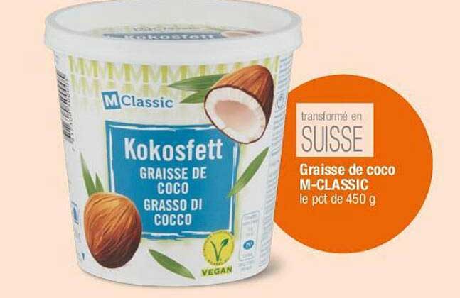 Graisse de coco M-CLASSIC le pot de 450 g