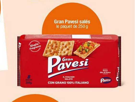 Gran Pavesi salés le paquet de 250 g