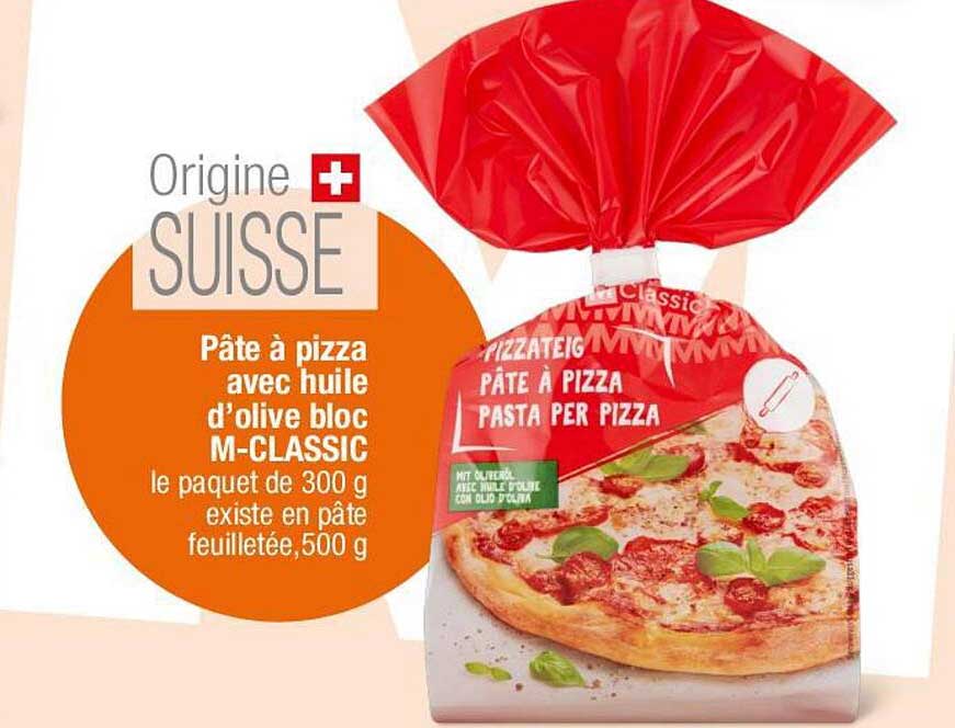 Pâte à pizza avec huile d'olive bloc M-CLASSIC