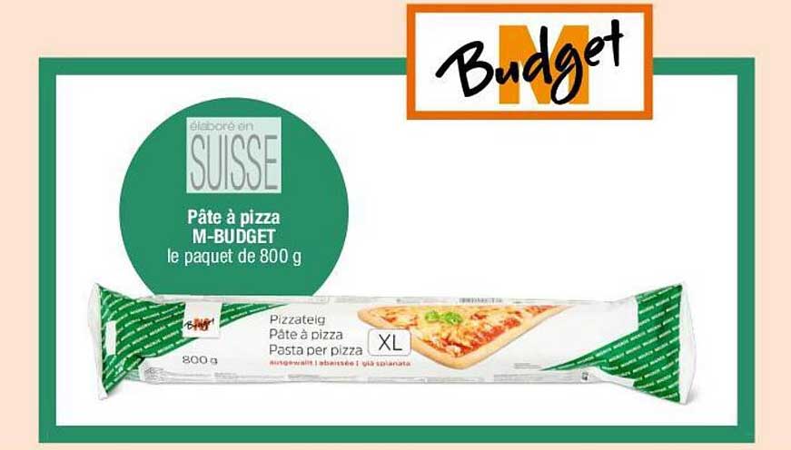 Pâte à pizza M-BUDGET le paquet de 800 g
