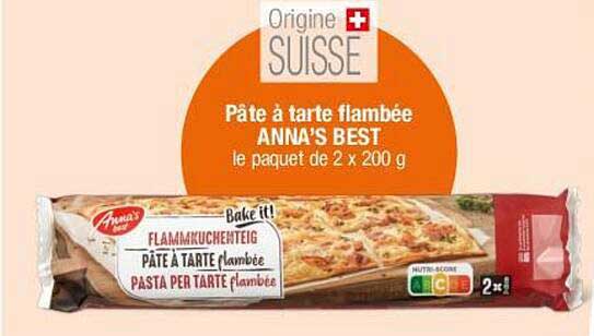 Pâte à tarte flambée ANNA'S BEST le paquet de 2 x 200 g