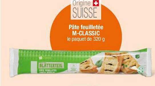Pâte feuilletée M-CLASSIC le paquet de 320 g