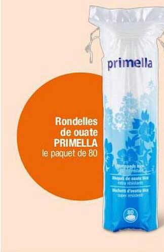 Rondelles de ouate PRIMELLA le paquet de 80