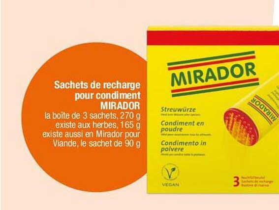 Sachets de recharge pour condiment MIRADOR