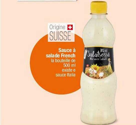 Sauce à salade French la bouteille de 500 ml existe e sauce Italia