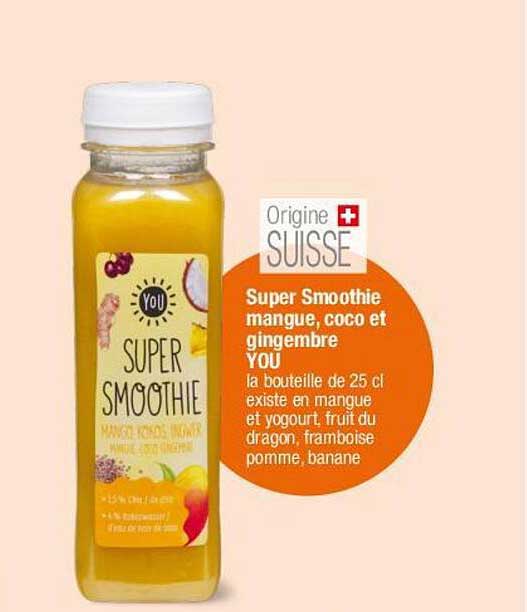 Super Smoothie mangue, coco et gingembre YOU