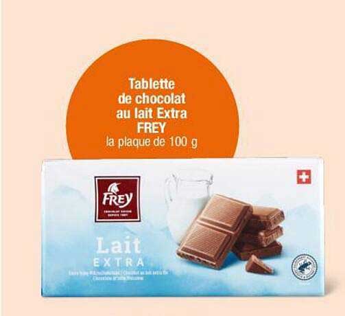 Tablette de chocolat au lait Extra FREY la plaque de 100 g