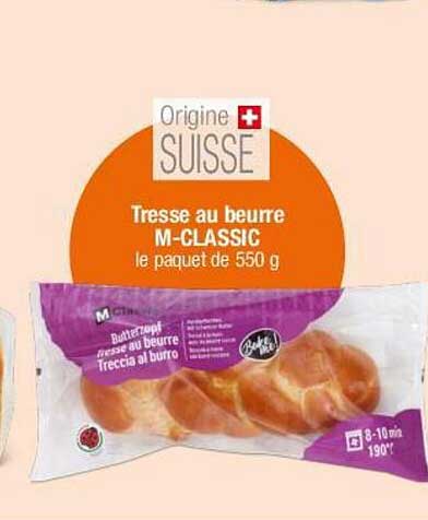 Tresse au beurre M-CLASSIC le paquet de 550 g