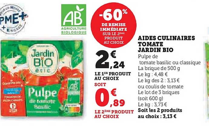 AIDES CULINAIRES TOMATE JARDIN BIO