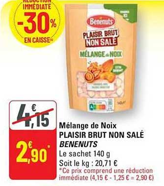 Mélange de Noix PLAISIR BRUT NON SALÉ BENENUTS