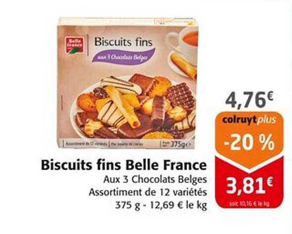 Biscuits fins Belle France Aux 3 Chocolats Belges