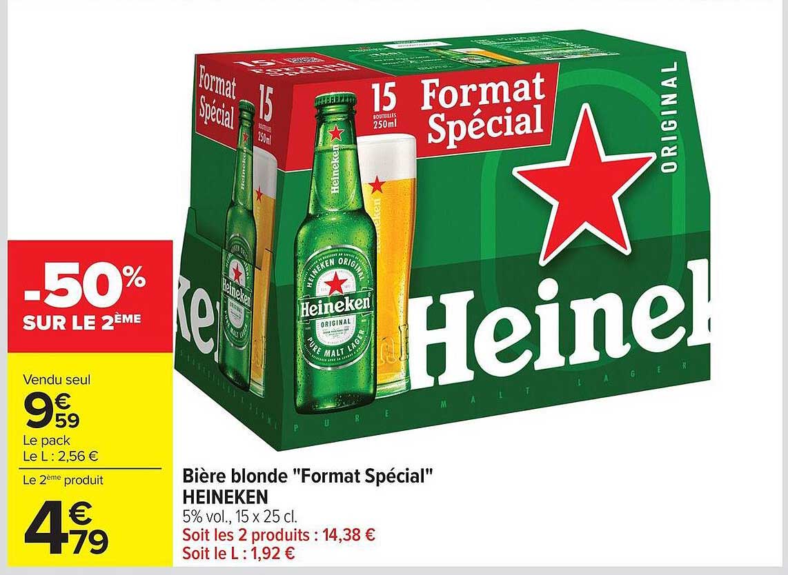 Bière blonde "Format Spécial" HEINEKEN