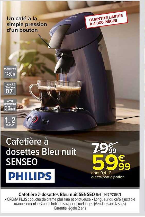 Cafetière à dosettes Bleu nuit SENSEO