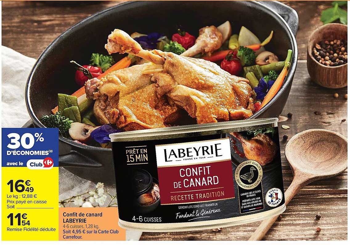 Confit de canard LABEYRIE 4-6 cuisses, 1.28 kg