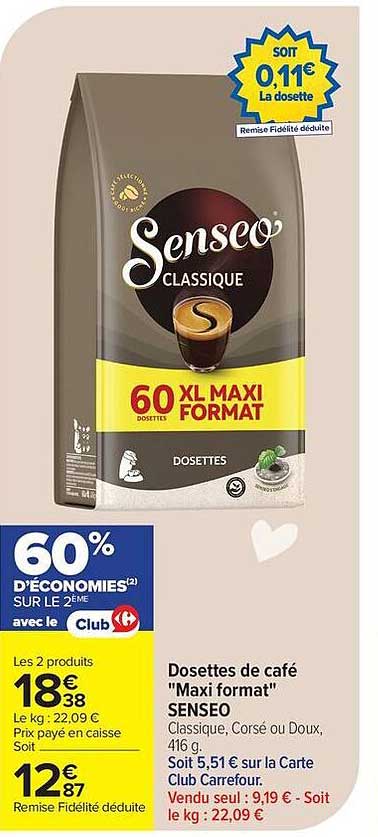 Dosettes de café "Maxi format" SENSEO