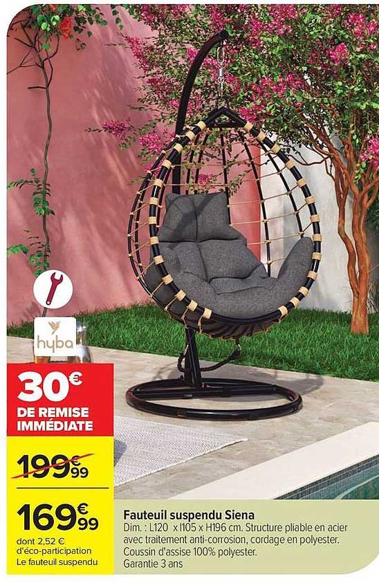 Fauteuil suspendu Siena