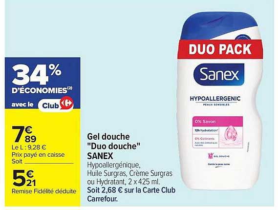 Gel douche "Duo douche" SANEX