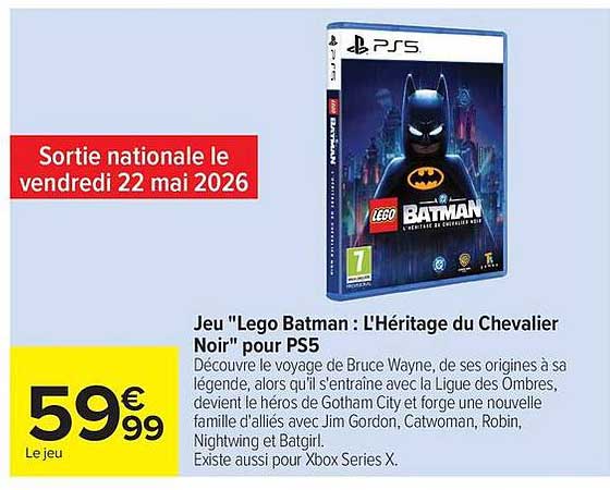 Jeu "Lego Batman : L'Héritage du Chevalier Noir" pour PS5