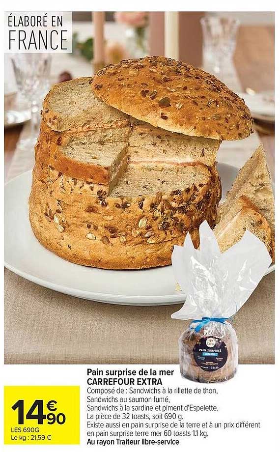 Pain surprise de la mer CARREFOUR EXTRA