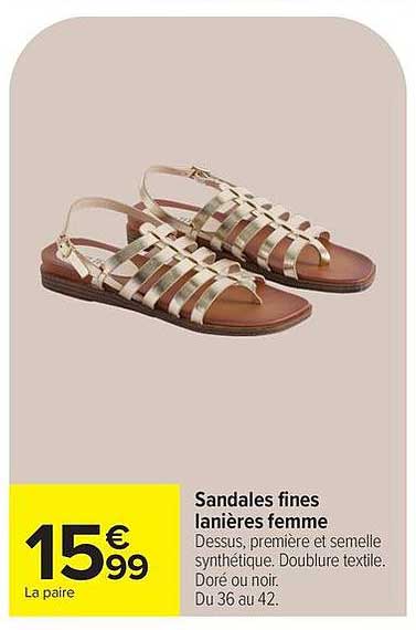 Sandales fines lanières femme