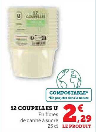 12 COUPELLES U