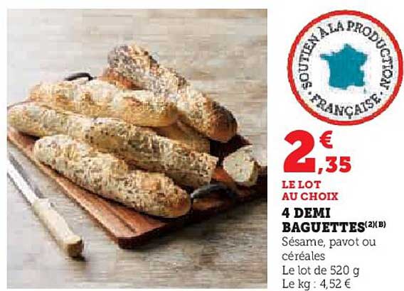 4 DEMI BAGUETTES