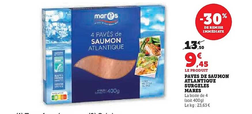 4 PAVÉS DE SAUMON ATLANTIQUE SURGELES MARES