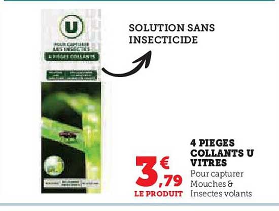 4 PIÈGES COLLANTS U VITRES