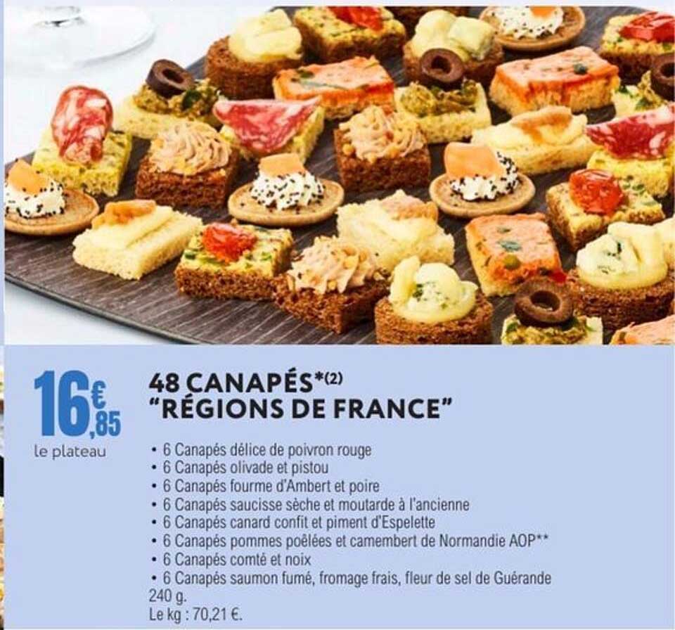 48 CANAPÉS "RÉGIONS DE FRANCE"