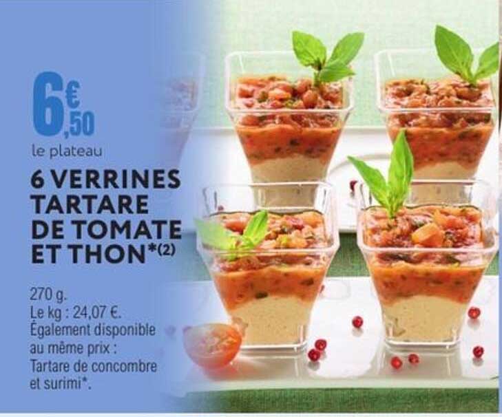 6 VERRINES TARTARE DE TOMATE ET THON
