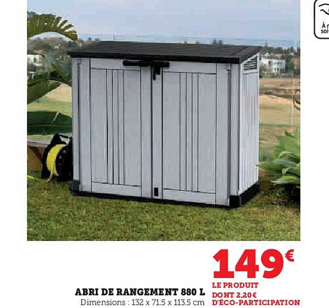 ABRI DE RANGEMENT 880 L