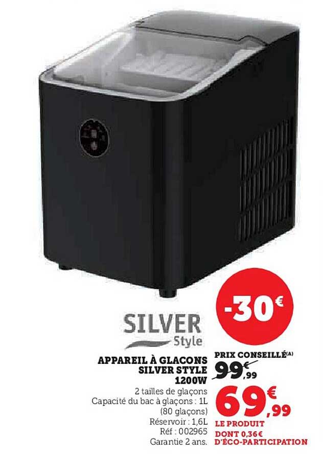 APPAREIL À GLACONS SILVER STYLE 1200W