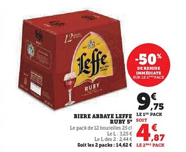 BIERE ABBAYE LEFFE RUBY 5°
