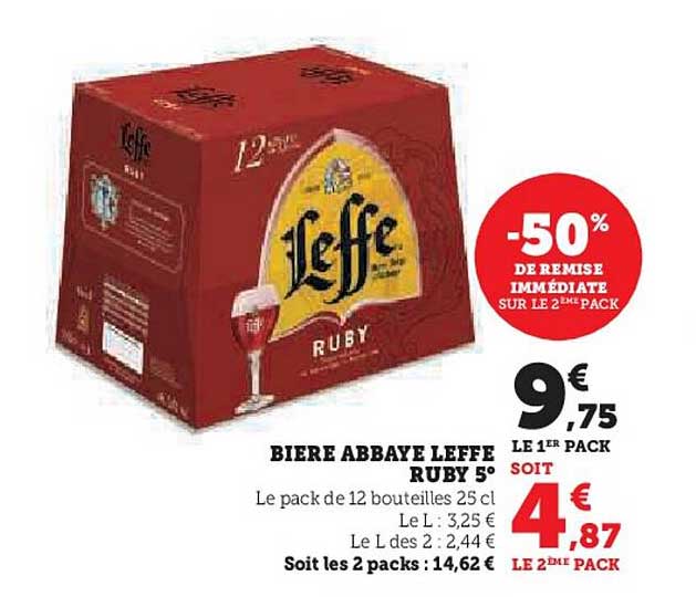 BIERE ABBAYE LEFFE RUBY 5°