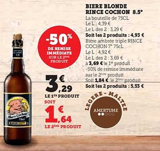 BIERE BLONDE RINCE COCHON 8.5°