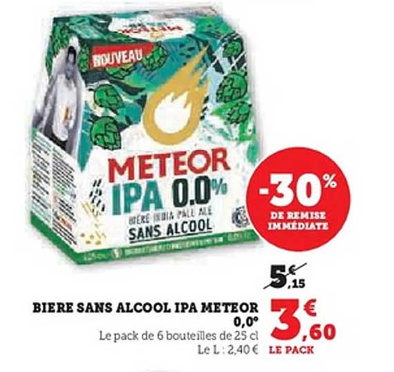 BIERE SANS ALCOOL IPA METEOR 0,0%