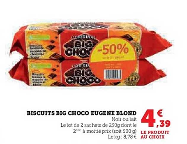 BISCUITS BIG CHOCO EUGENE BLOND